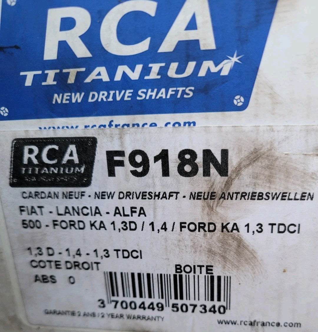 Cardan Neuf Côté Droit RCA  F918N  Fiat 500 Lancia Alfa Ford Ka Tdci (#AUT216)