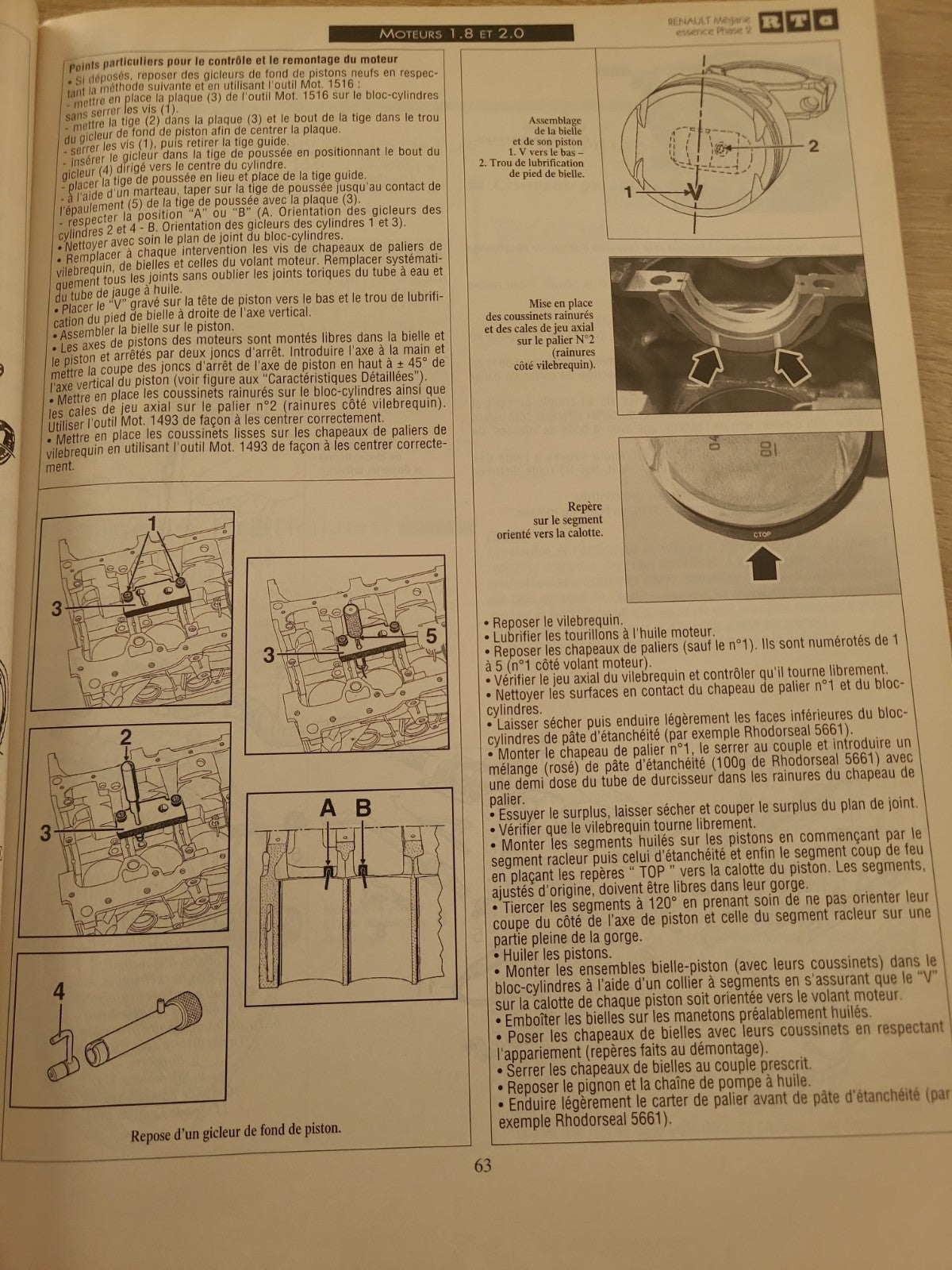 RTA Revue Technique Automobile Renault Mégane Phase 2 Après 99 Ess 2001 (Liv186)