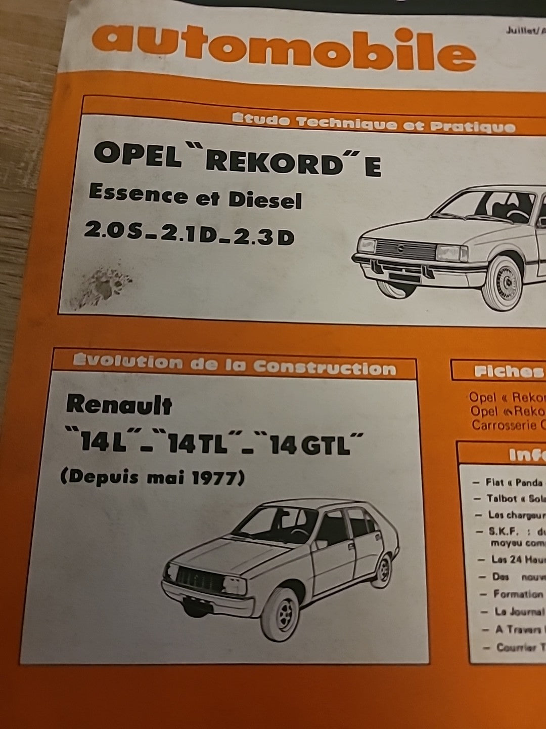 Revue Technique Auto Opel Rekord E Essence Et Diesel RTA de 196 pages (Liv101)
