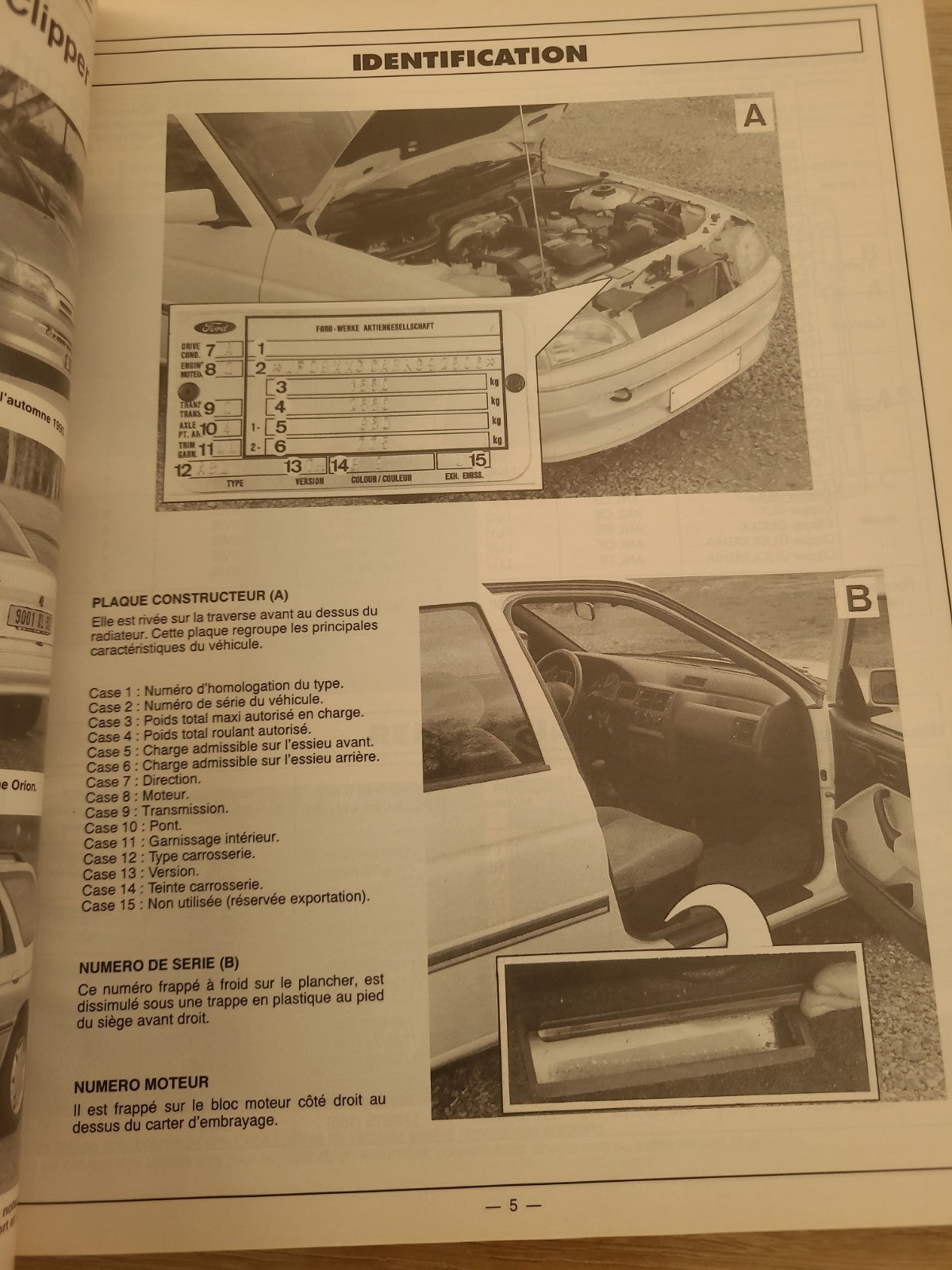 RTA Revue Technique Automobile Ford Escort Et Orion Essence 1993 (Liv198)