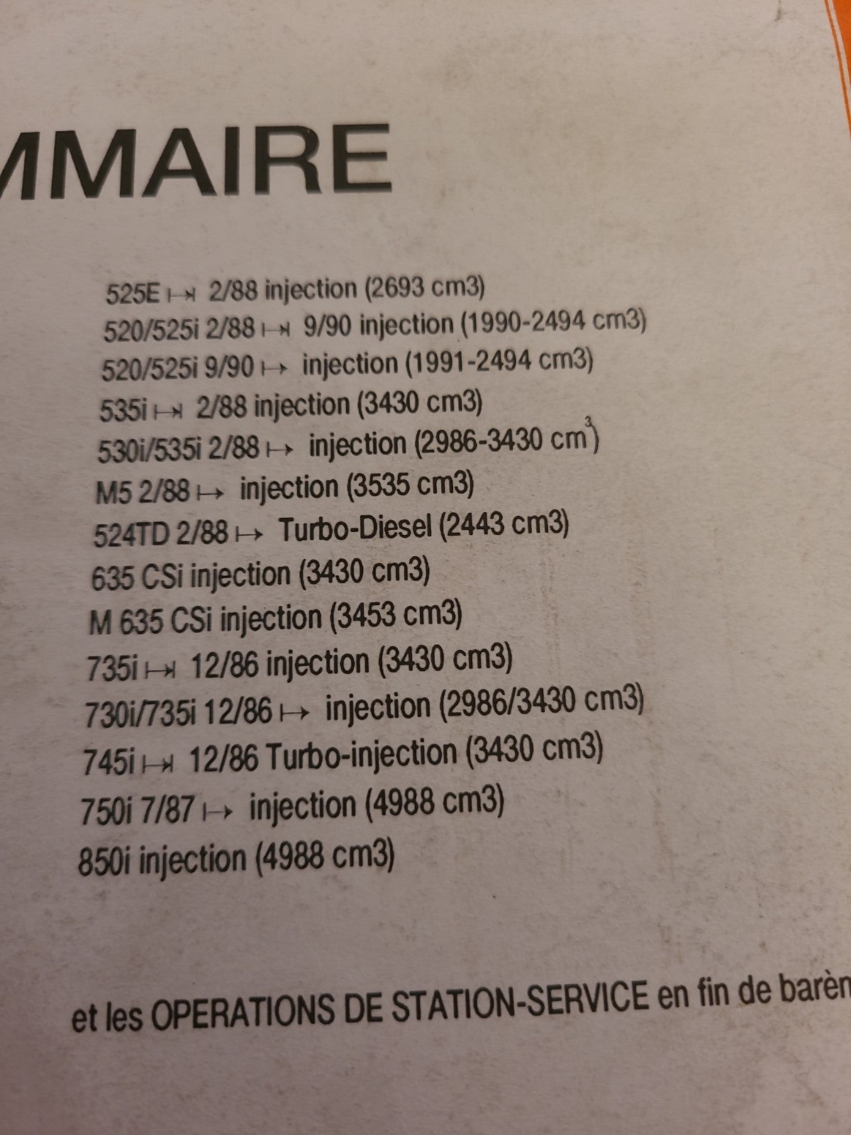 Baremes Temps Revue Technique Automobile BMW  Collector 1993  (Liv141)