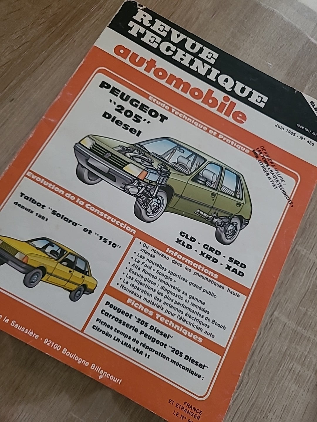 Revue Technique PEUGEOT 205 DIESEL TALBOT SOLARA 1510 de 138 pages (Liv49)
