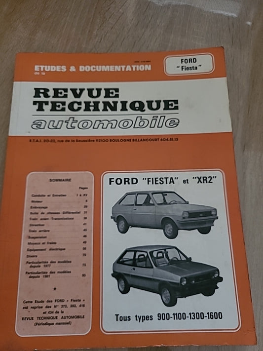 Revue Technique FORD FIESTA Et XR2 de 100 pages (Liv55)