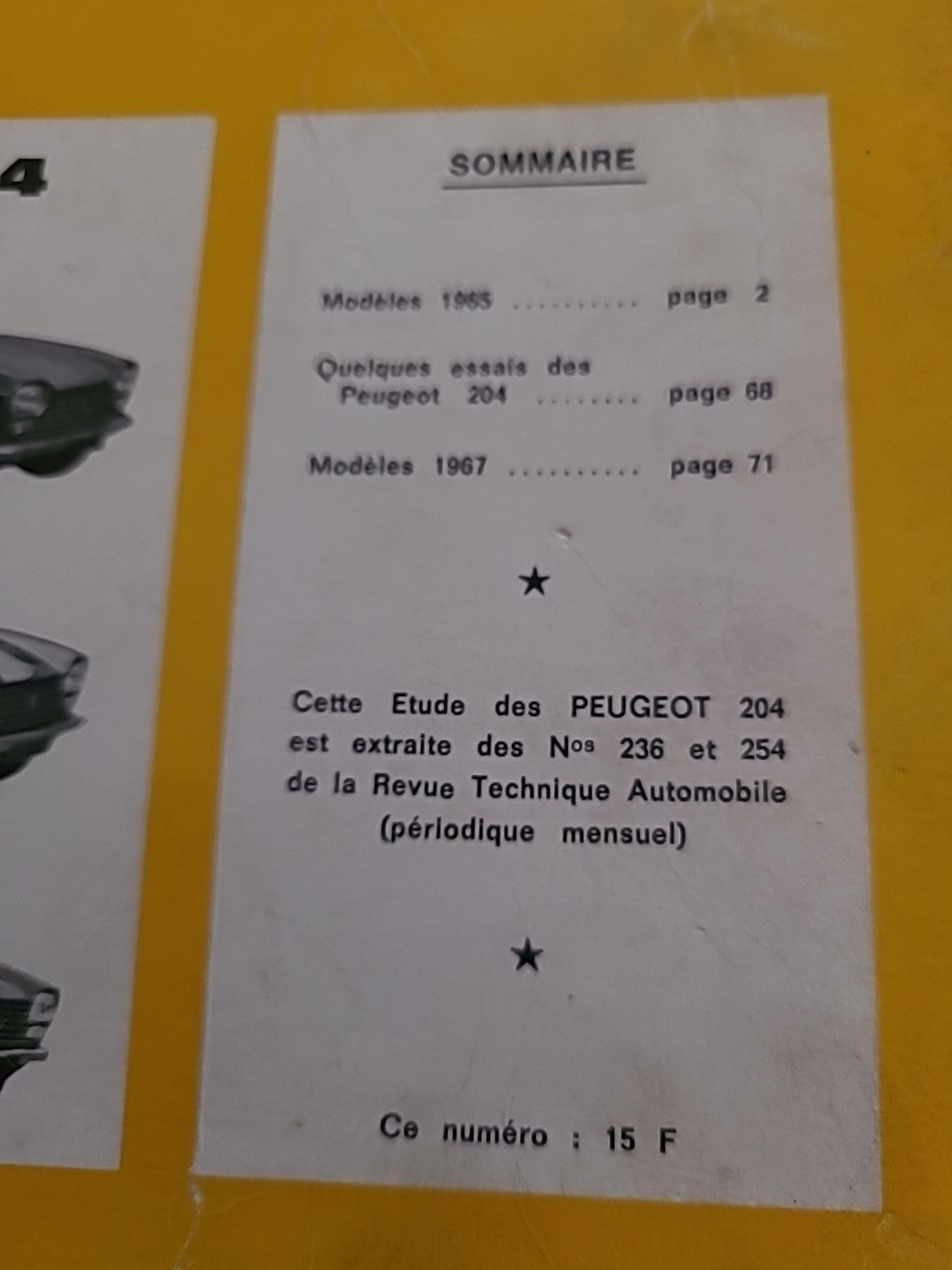 Revue Technique PEUGEOT 204 de 105 pages (Liv53)