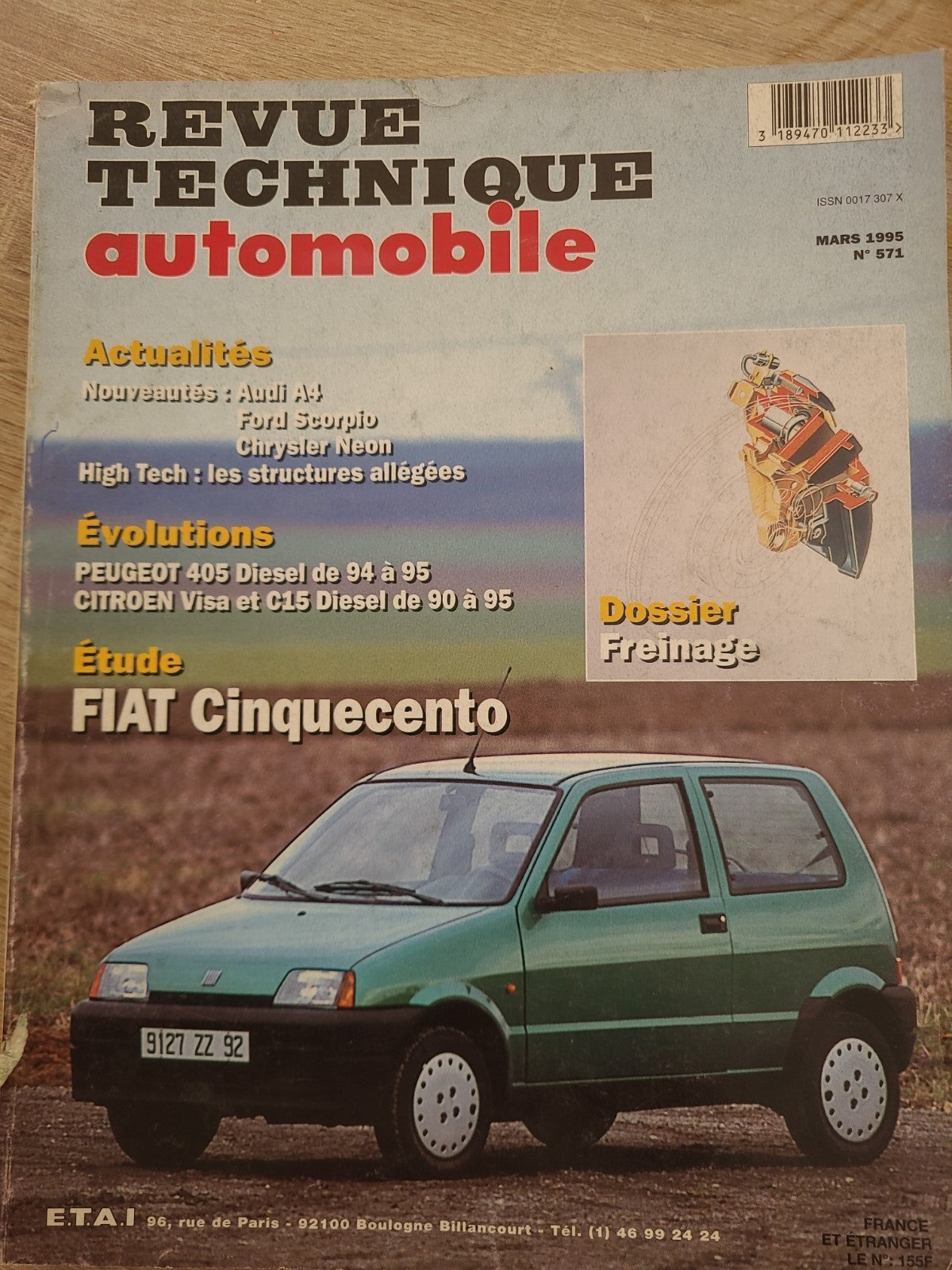 Revue Technique Auto Fiat Cinquecento RTA  (Liv140)