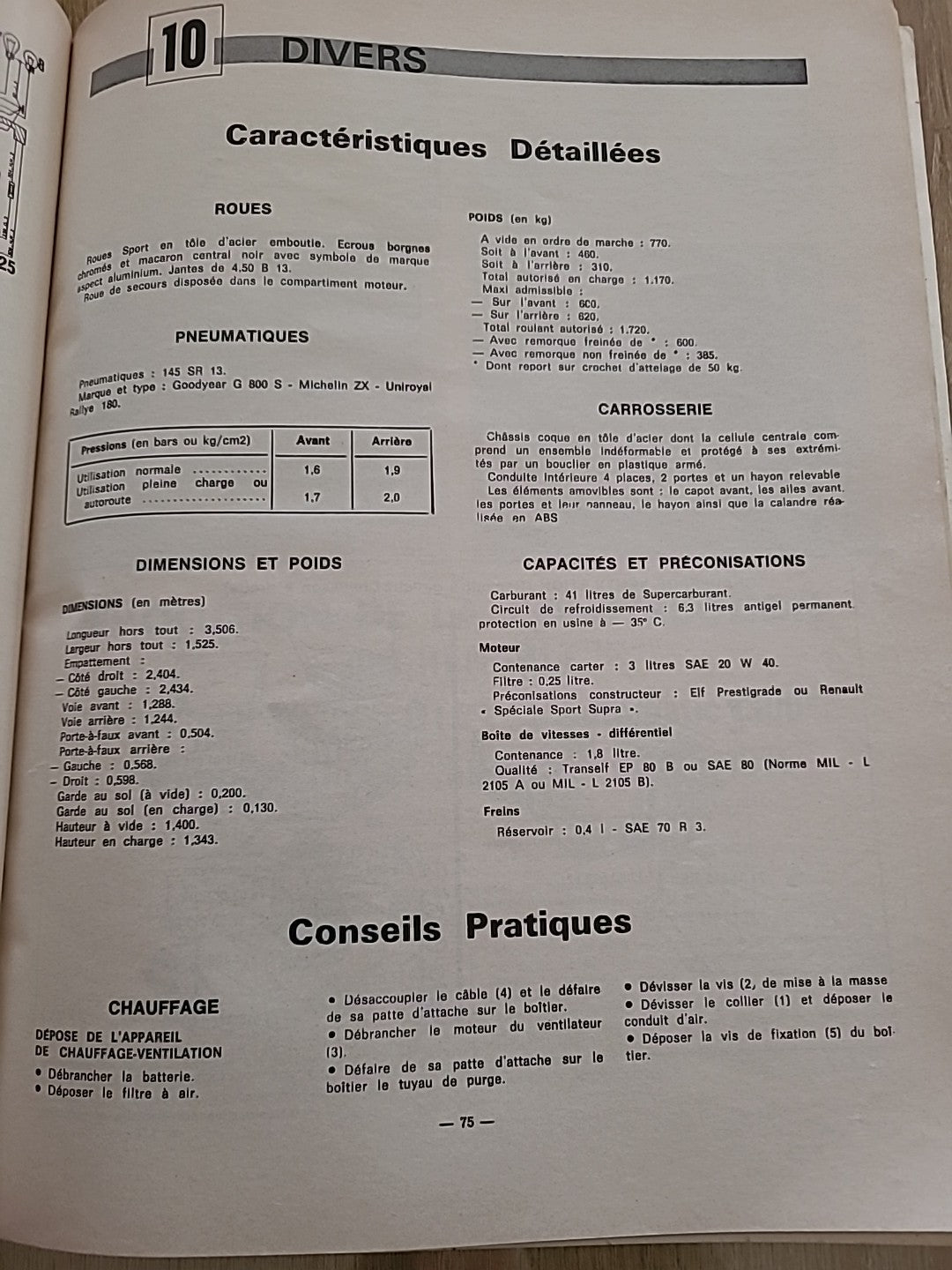 Revue Technique RENAULT 5 TS GTL RTA de 129 pages (Liv48)