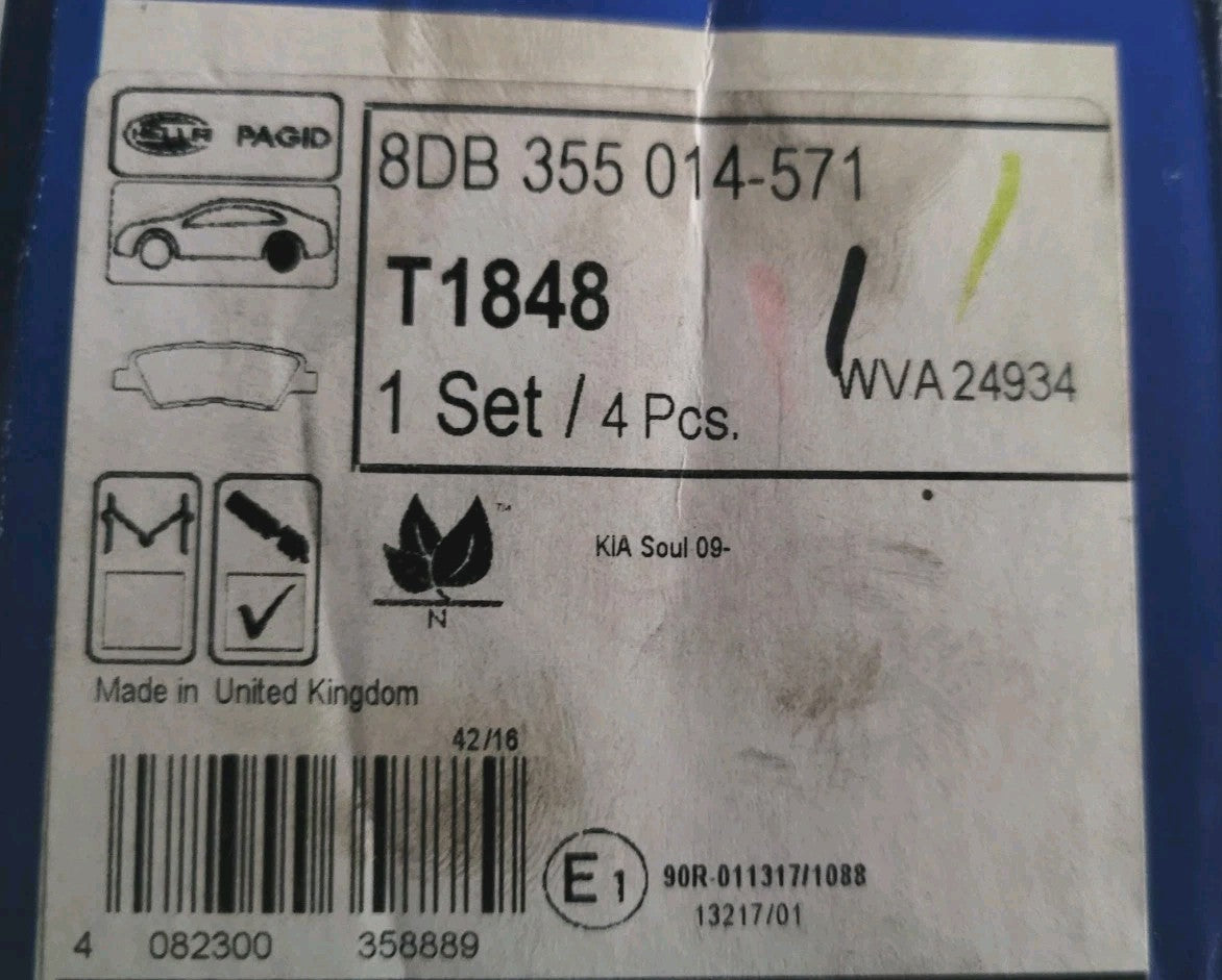 Plaquettes Ar Kia Soul Wva24934 (#AUT184)
