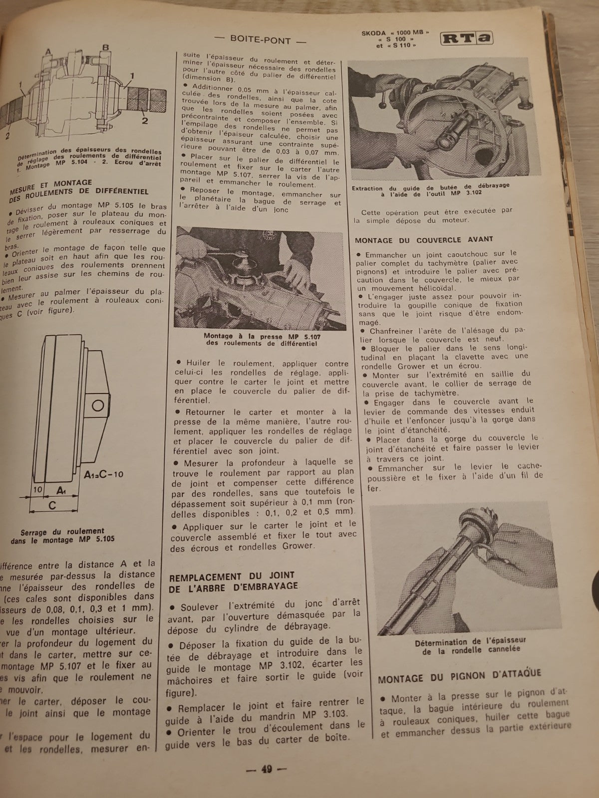 RTA Revue Technique Automobile Skoda 1000 MB S100 1973 (Liv161)