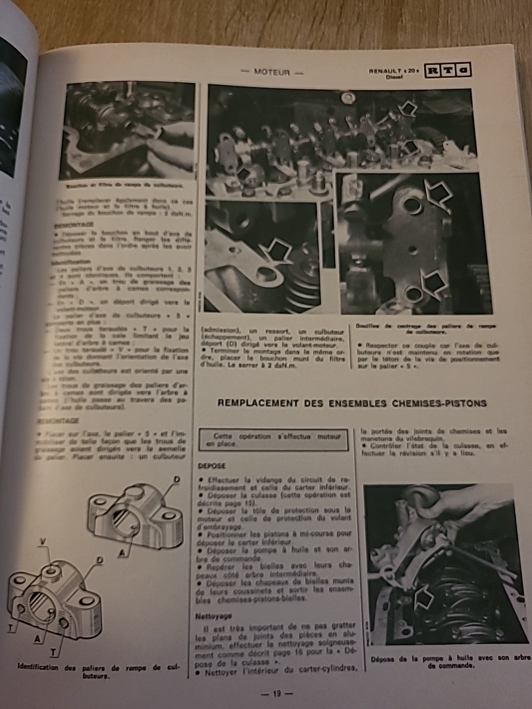 Revue Technique RENAULT 20 Diesel  RTA de 68 pages (Liv68)