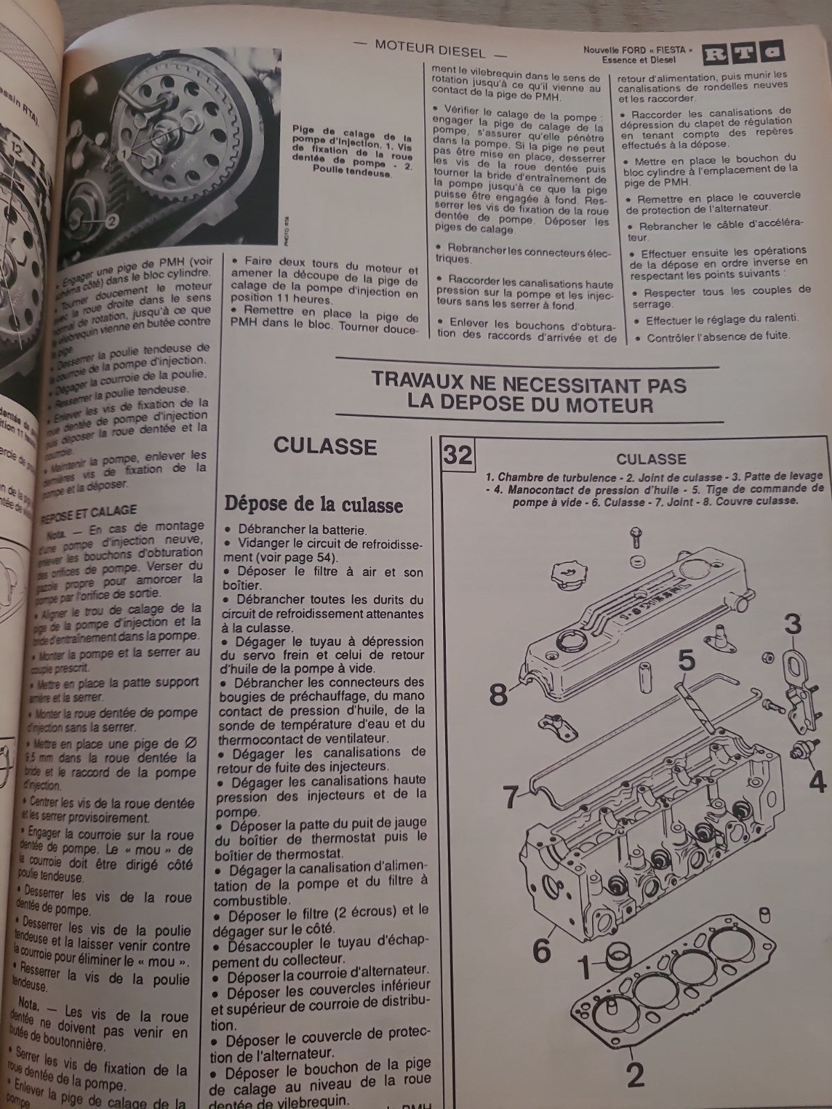 RTA Revue Technique Automobile Ford Fiesta Essence Et Diesel 1990 (Liv217)