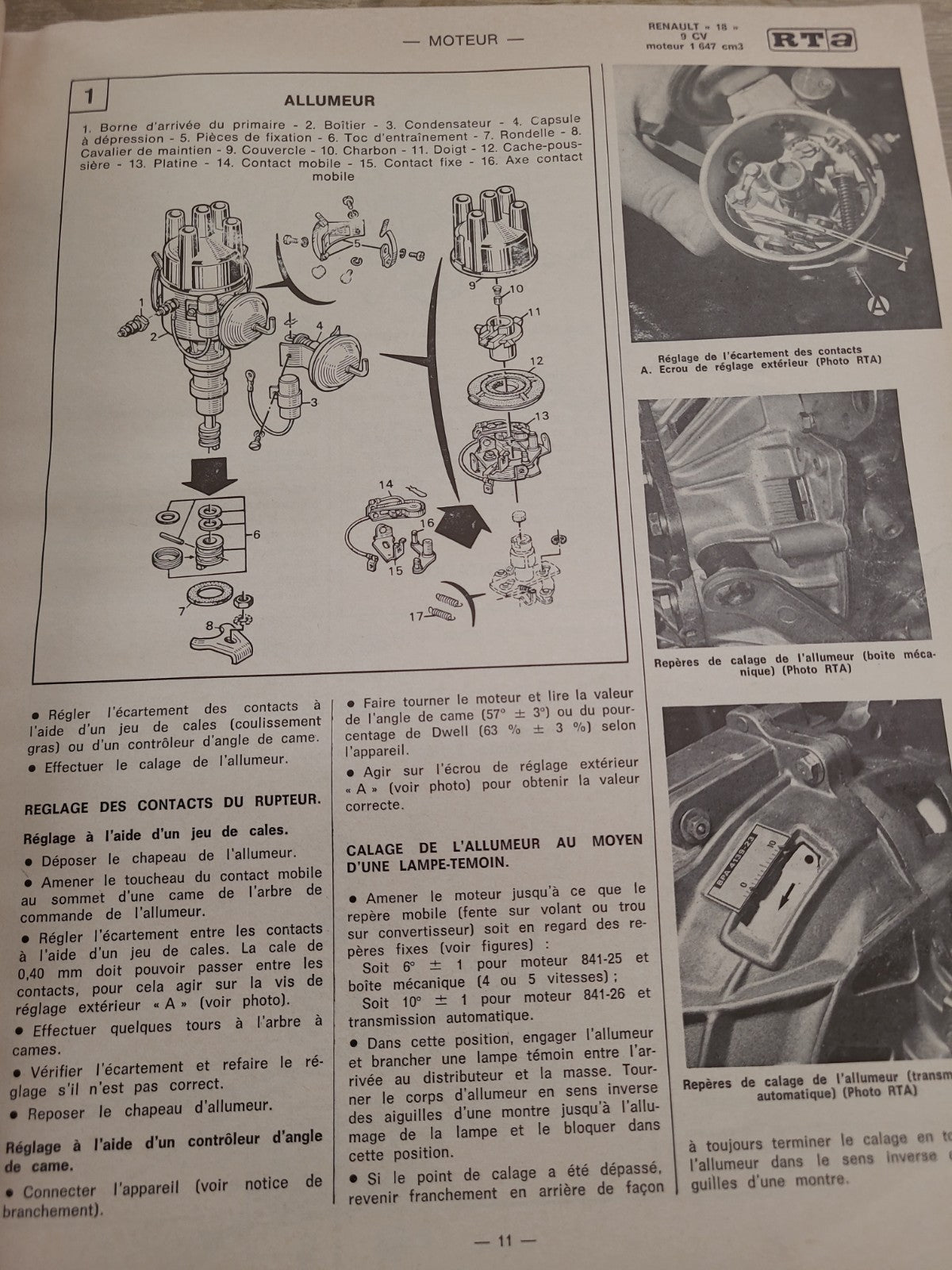 RTA Revue Technique Automobile Peugeot 504 D Renault 18 TS Gts 1978 (Liv162)