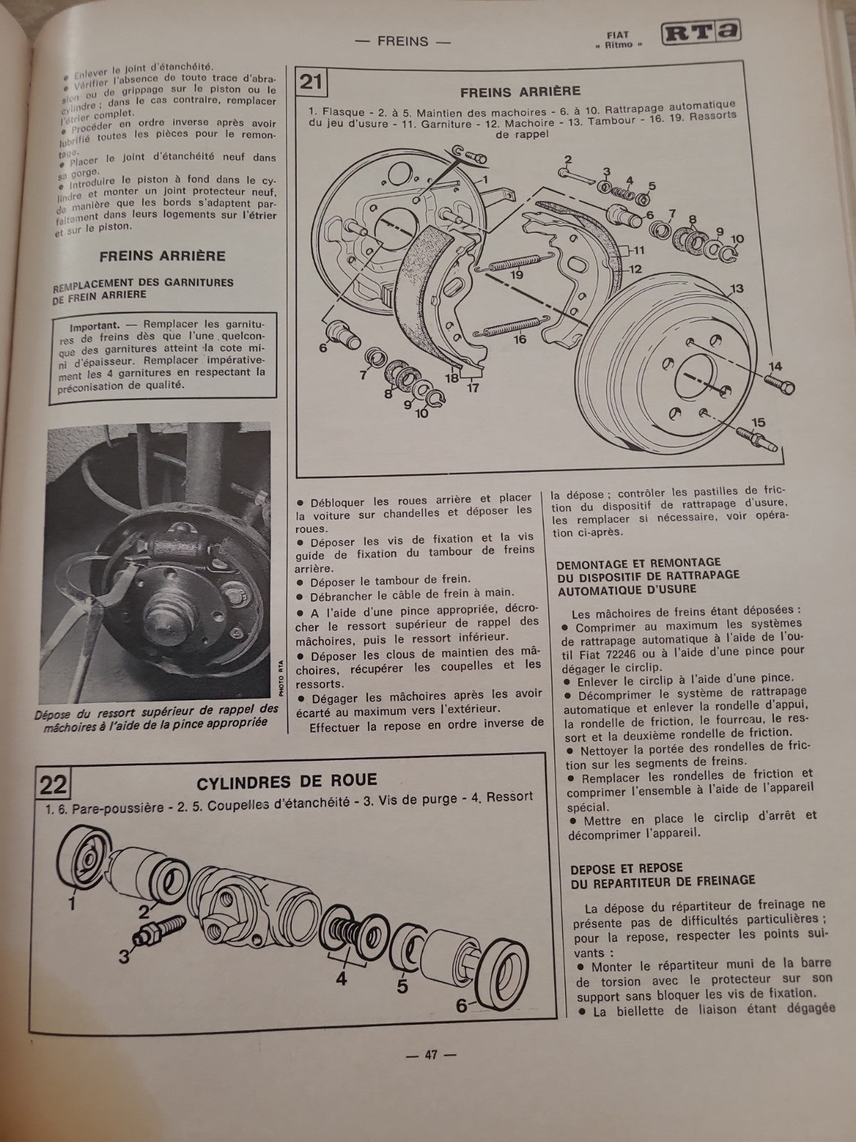 RTA Revue Technique Automobile Chrysler Horizon Simca Fiat Ritmo 1979 (Liv165)