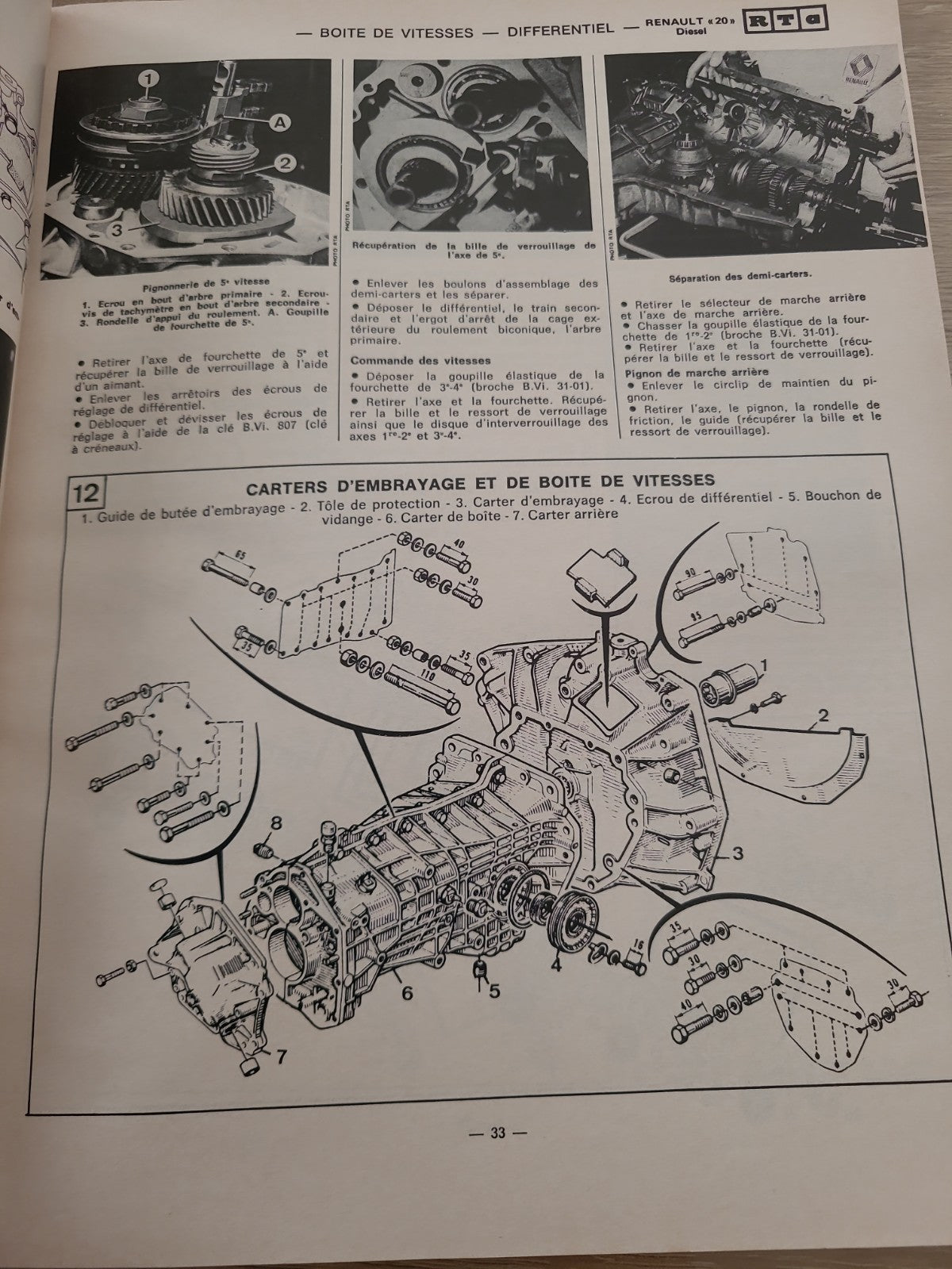 RTA Revue Technique Automobile Renault 20 Diesel Fiat 131 1981 (Liv169)