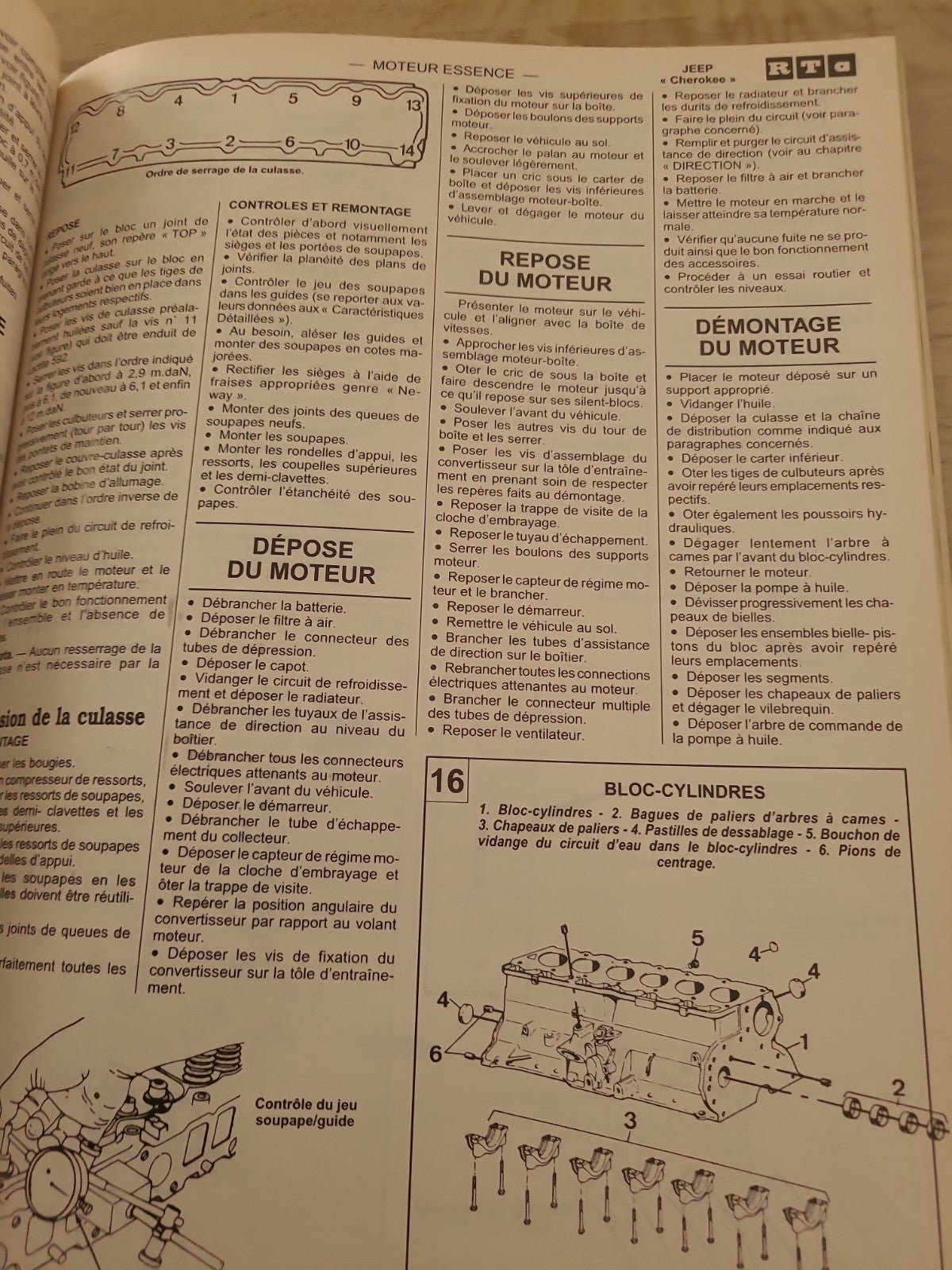 RTA Revue Technique Automobile Jeep Cherokee Turbo Diesel Et 4 Lit 1991 (Liv194)