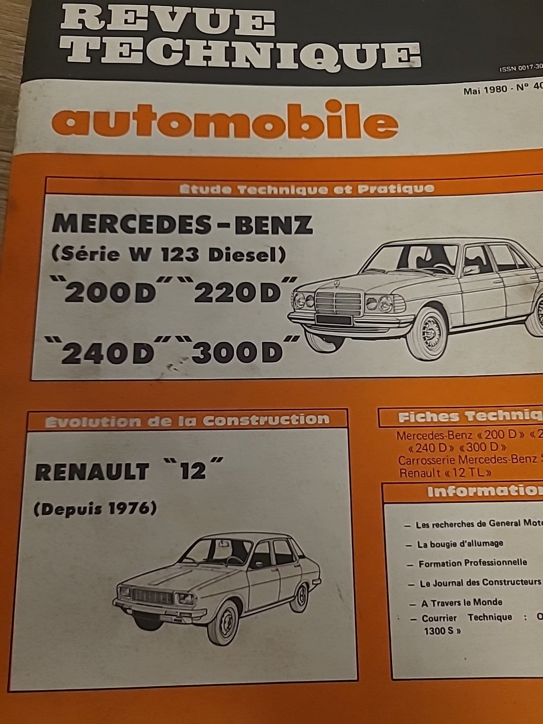 Revue Technique Auto Mercedes W123 Diesel RTA de 216 pages (Liv102)