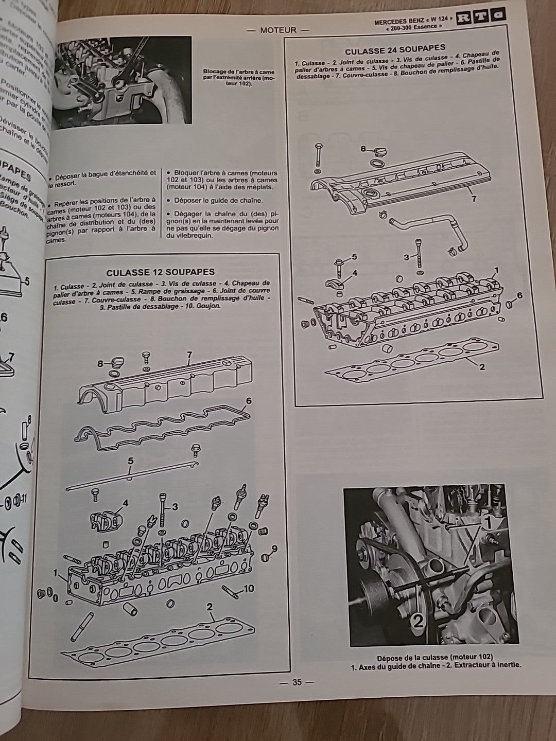 Revue Technique MERCEDES 200 300 W124  RTA de 106 pages (Liv35)