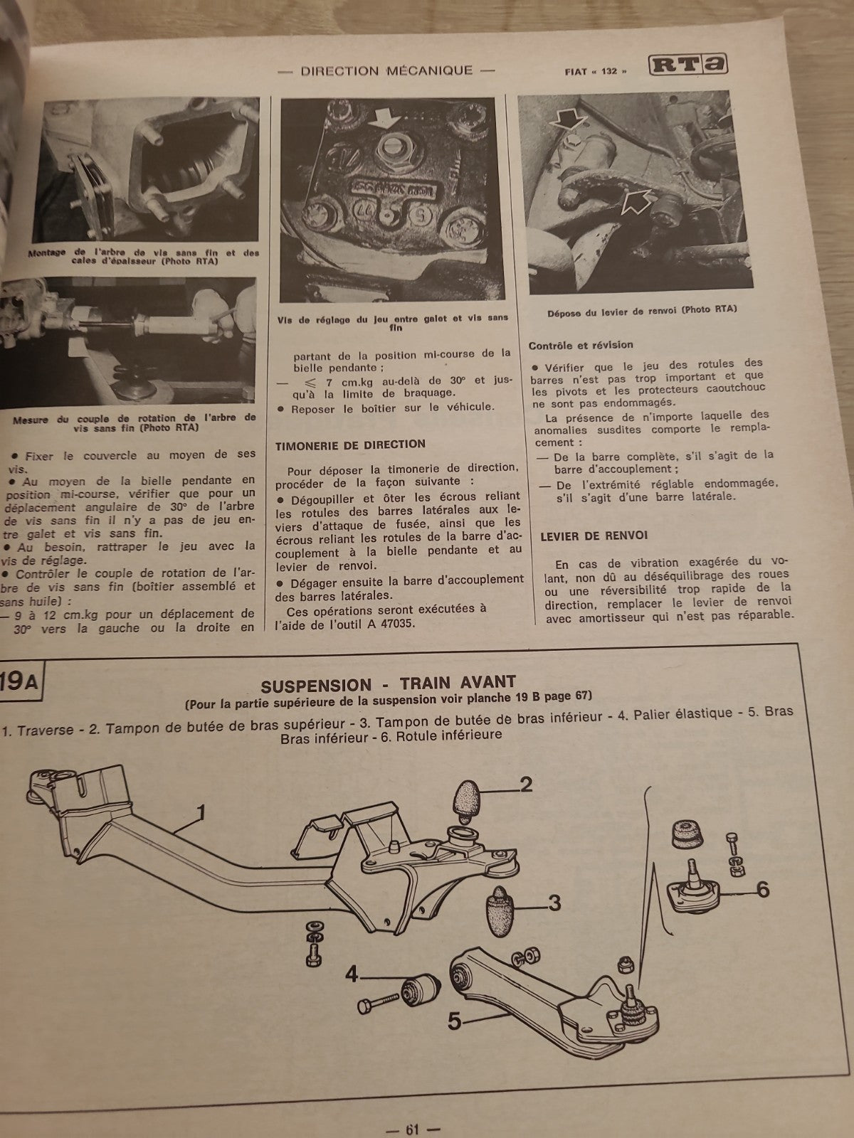 RTA Revue Technique Automobile Renaukt 15 Tl Ts Fiat 132 1978 (Liv227)