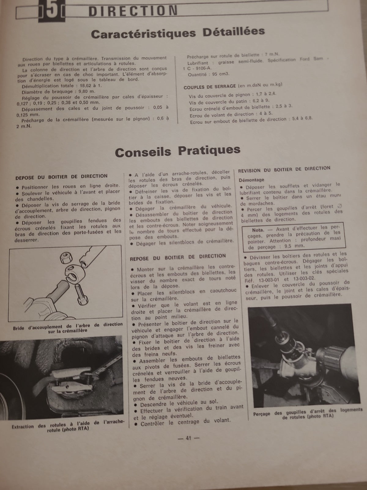 RTA Revue Technique Automobile Citroën GS Fiat 128 Renault 6 1977 (Liv229)