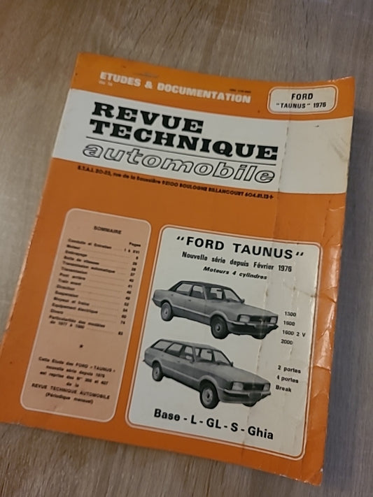 Revue Technique Auto FORD TAUNUS 1976 RTA de 90 pages (Liv75)