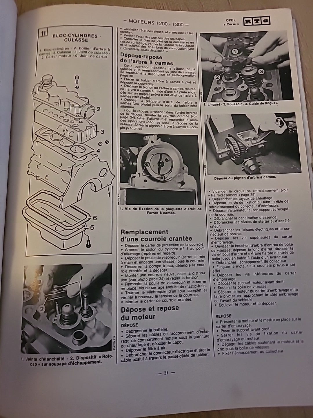 Revue Technique Auto OPEL CORSA 1000 1200 1300 RTA de 78 pages (Liv88)